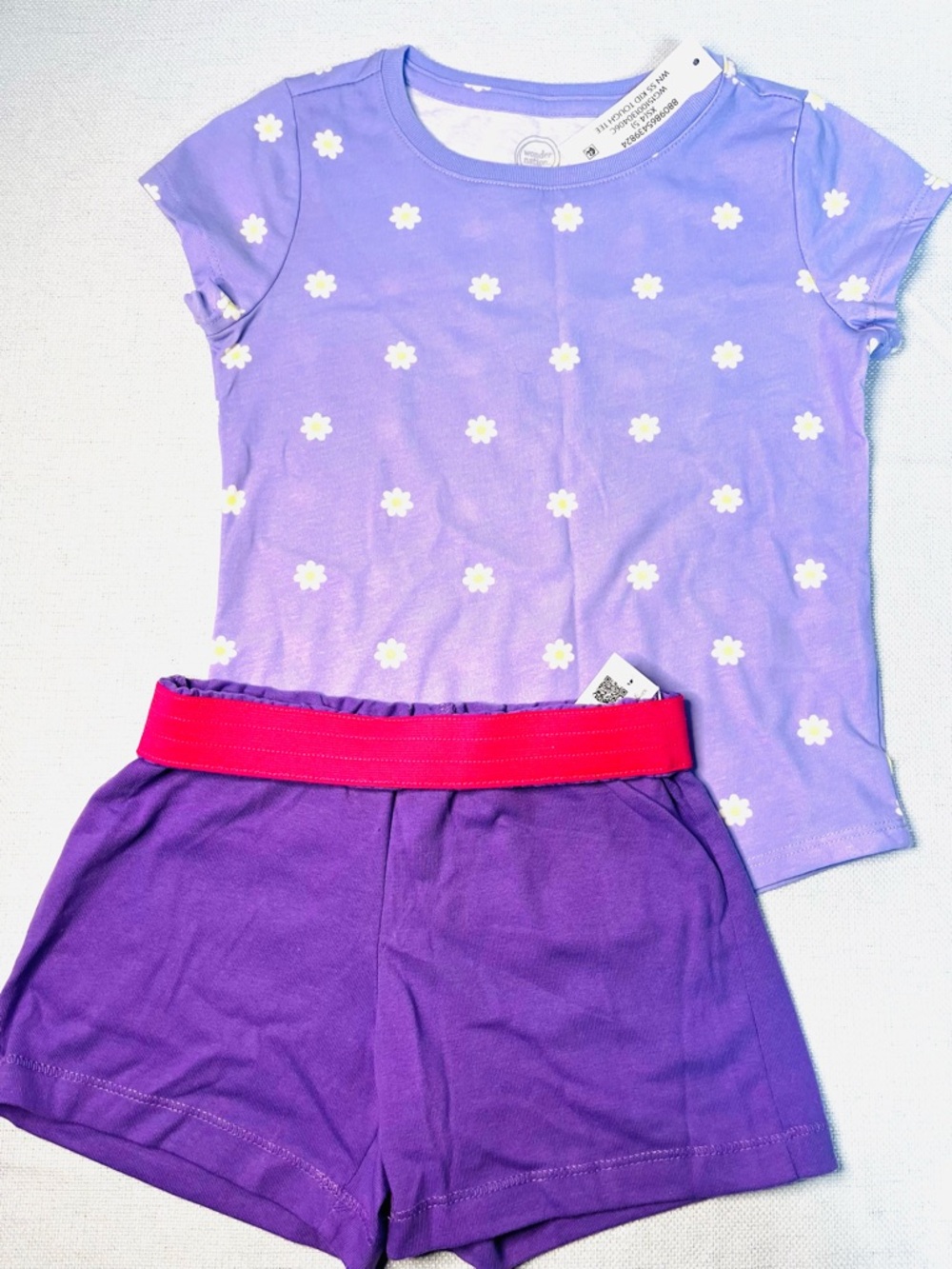 Wonder Nation Lavender Floral Top and Shorts Set - 4-5T Girl NWT - Picture 4 of 4